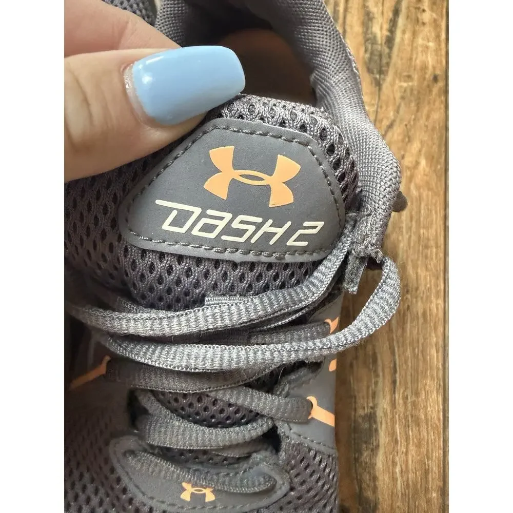 Under Armour DASH 2 Running Shoes Womens 6.5 Gray Pink Tennis Shoe Sneaker